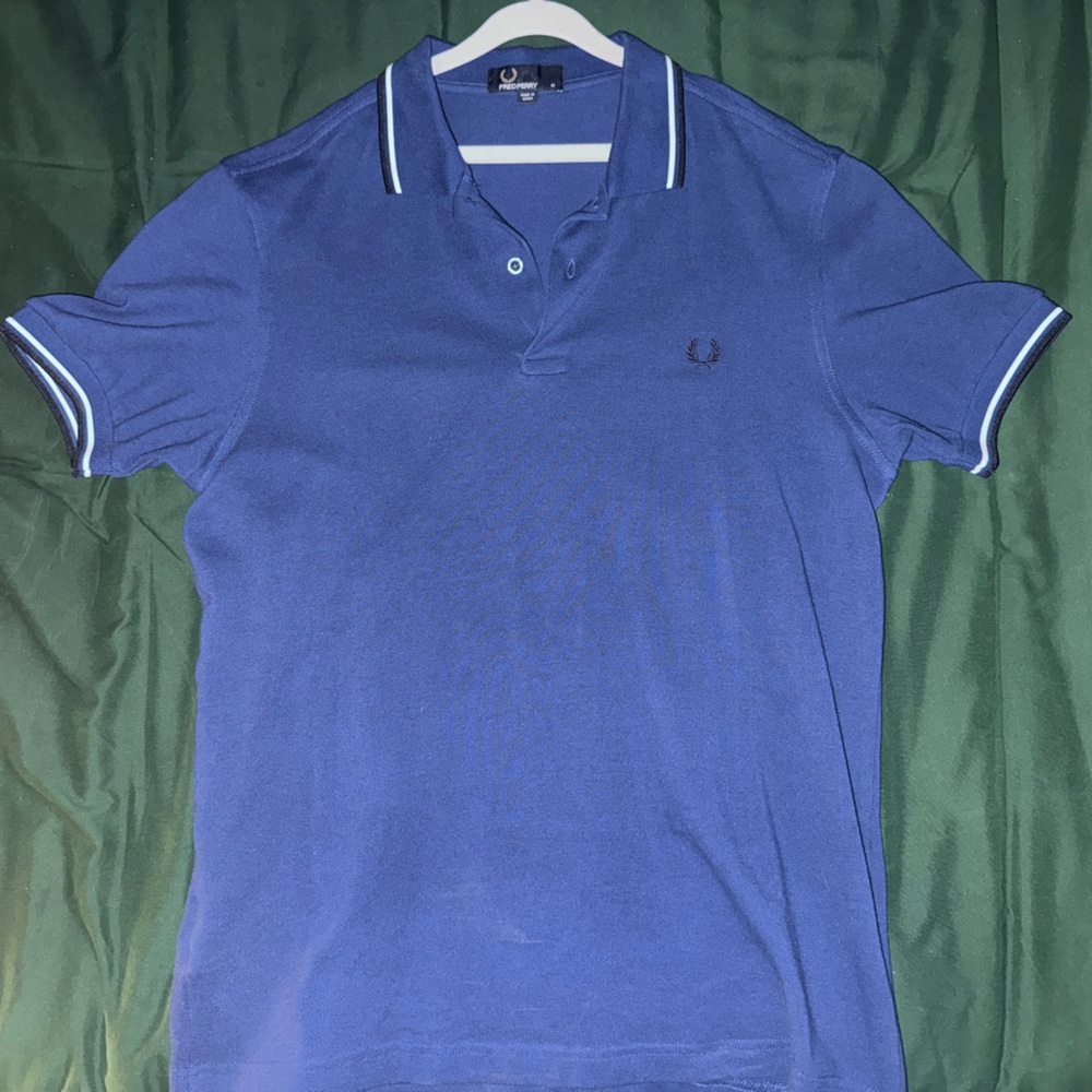 Fred Perry Royal Blue Polo Shirt with White Trim